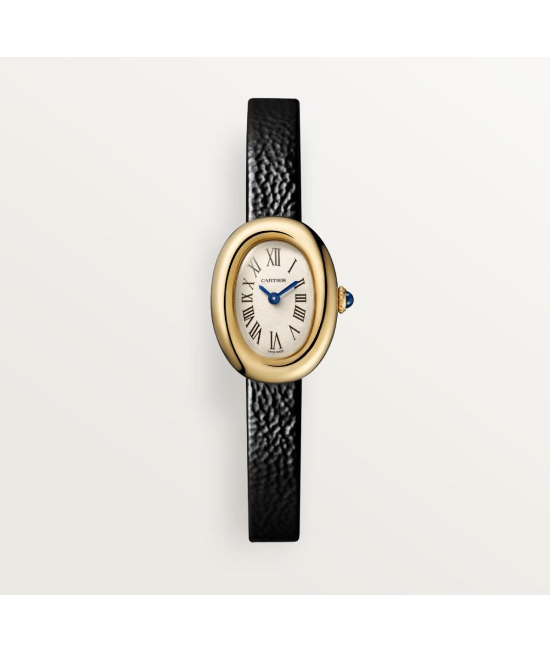 CARTIER Черные часы из желтого золота, фото 4