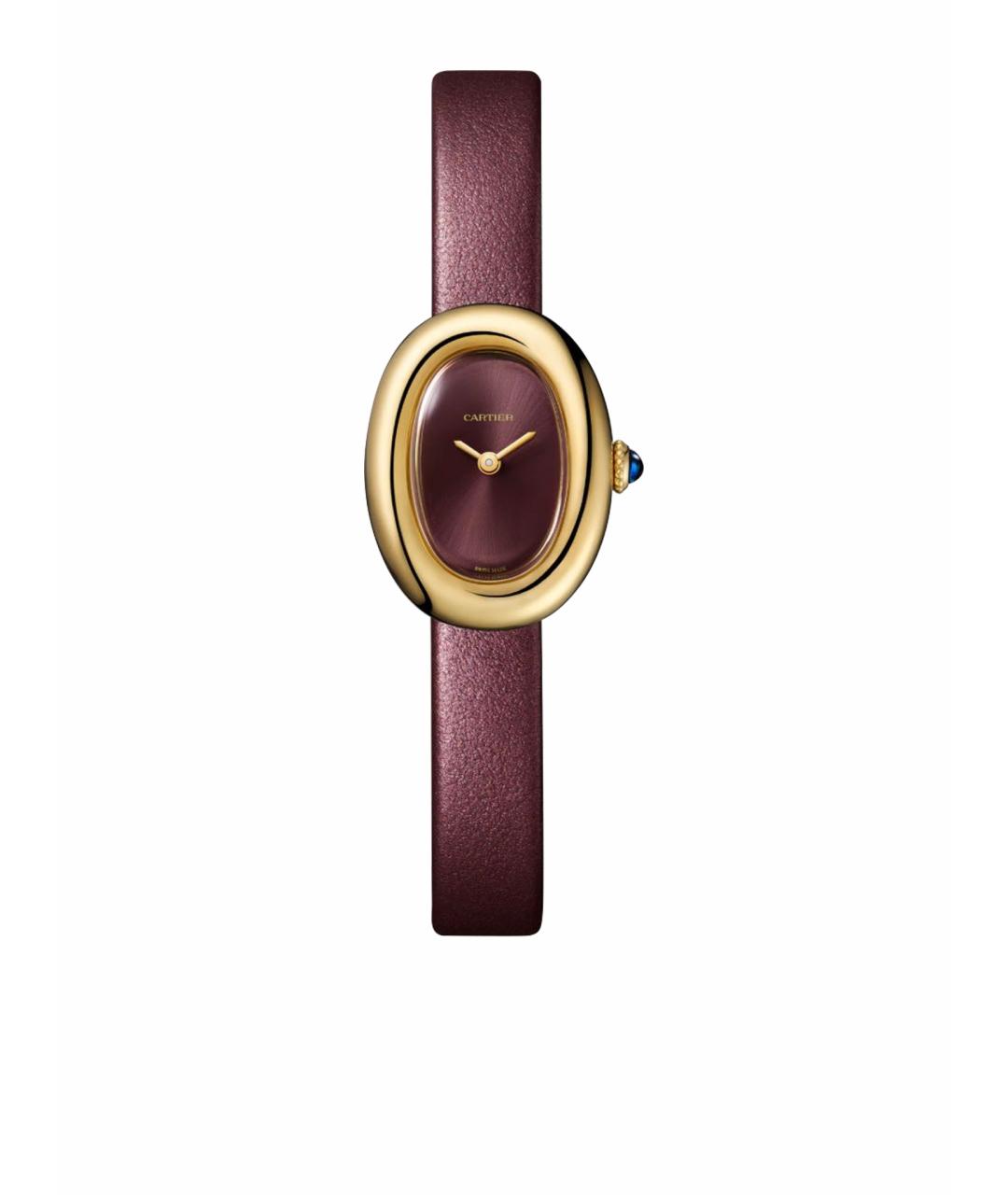 CARTIER Бордовые часы из желтого золота, фото 1