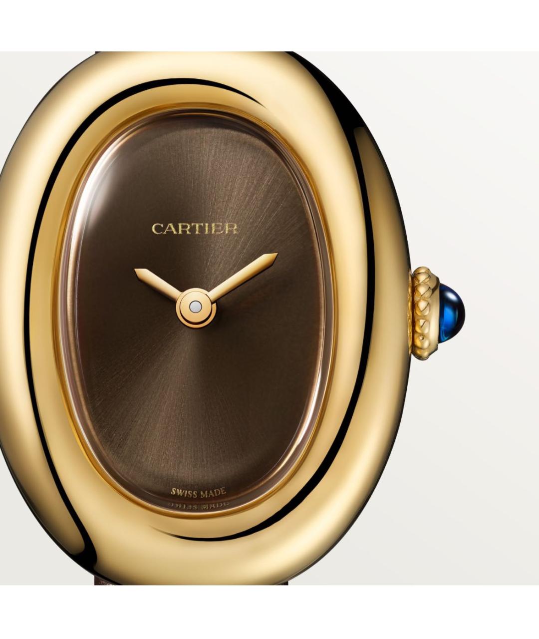 CARTIER Коричневые часы из желтого золота, фото 2
