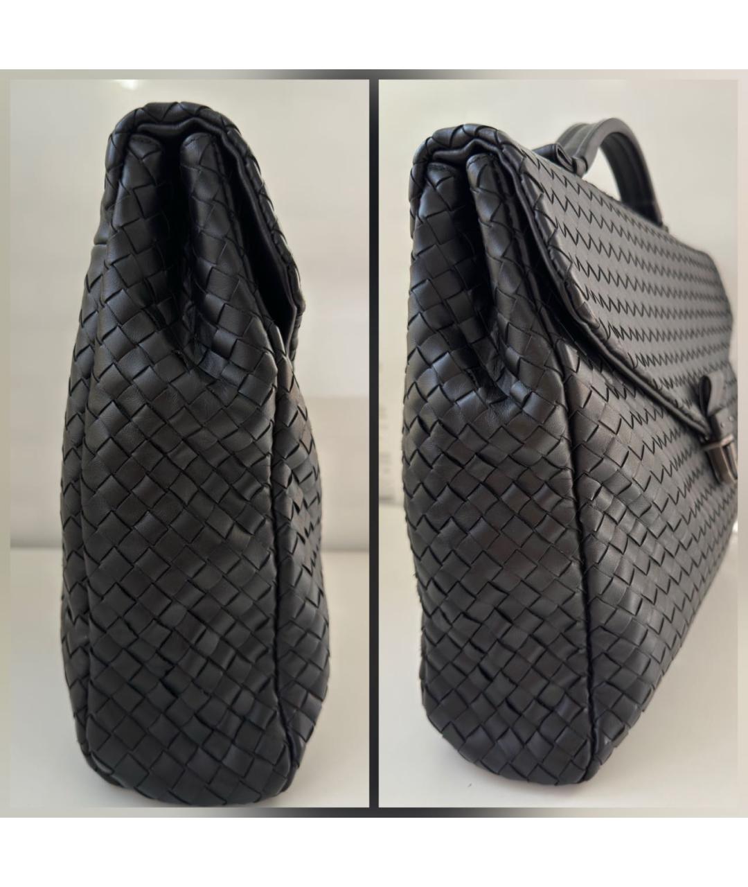 BOTTEGA VENETA Черный кожаный портфель, фото 8