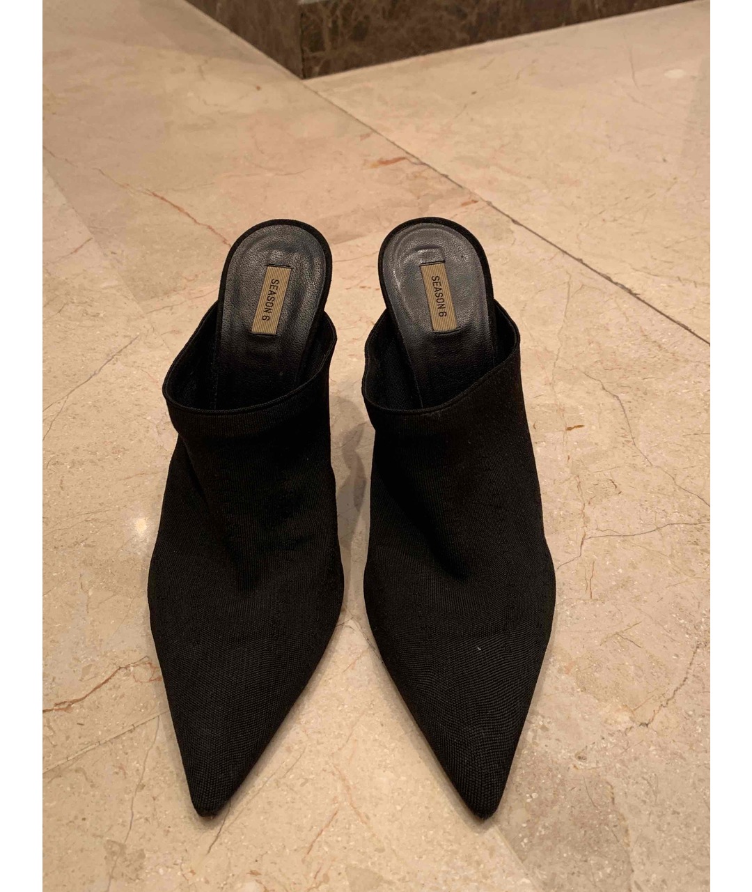 YEEZY Черные текстильные туфли, фото 2