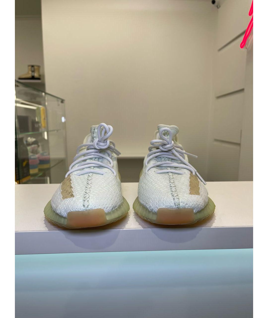 ADIDAS YEEZY Бирюзовые текстильные низкие кроссовки / кеды, фото 2