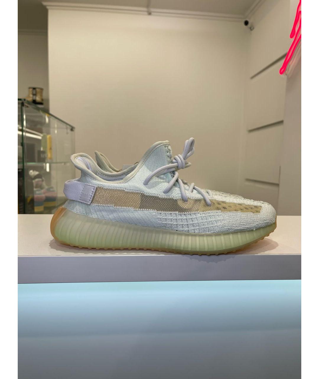 ADIDAS YEEZY Бирюзовые текстильные низкие кроссовки / кеды, фото 5