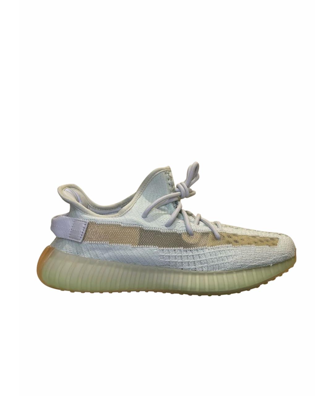 ADIDAS YEEZY Бирюзовые текстильные низкие кроссовки / кеды, фото 1