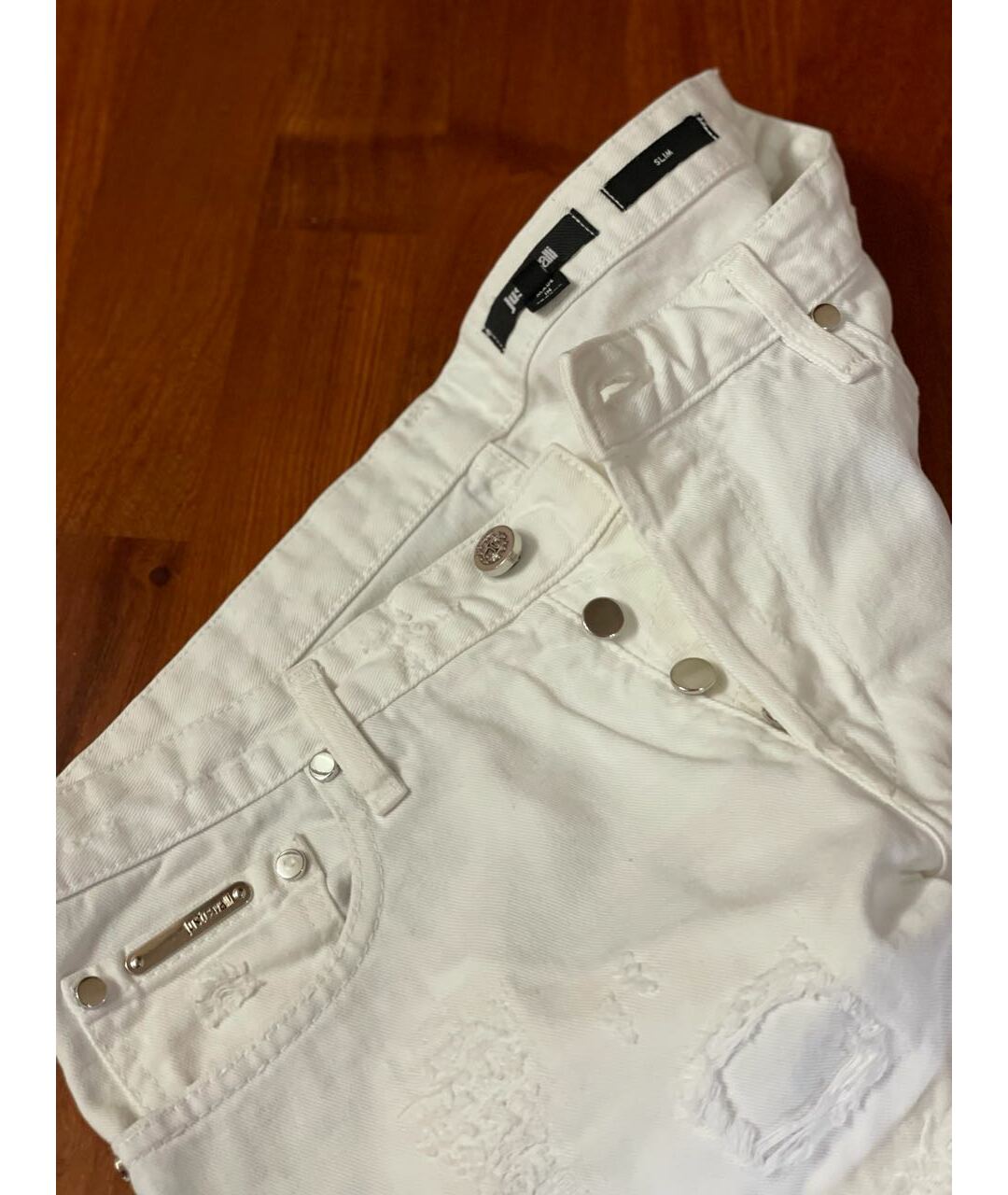 JUST CAVALLI Белые джинсы скинни, фото 4