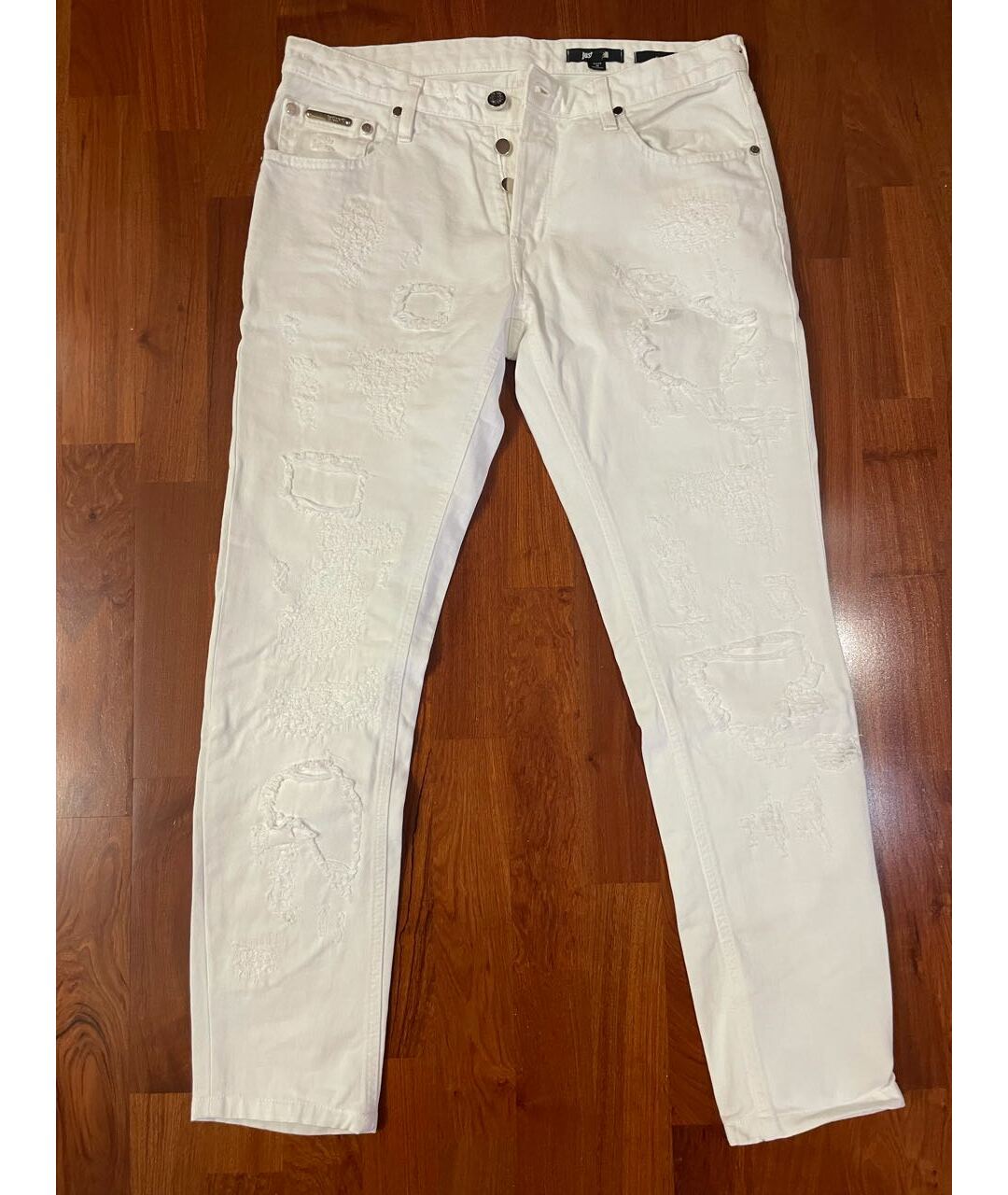 JUST CAVALLI Белые джинсы скинни, фото 7