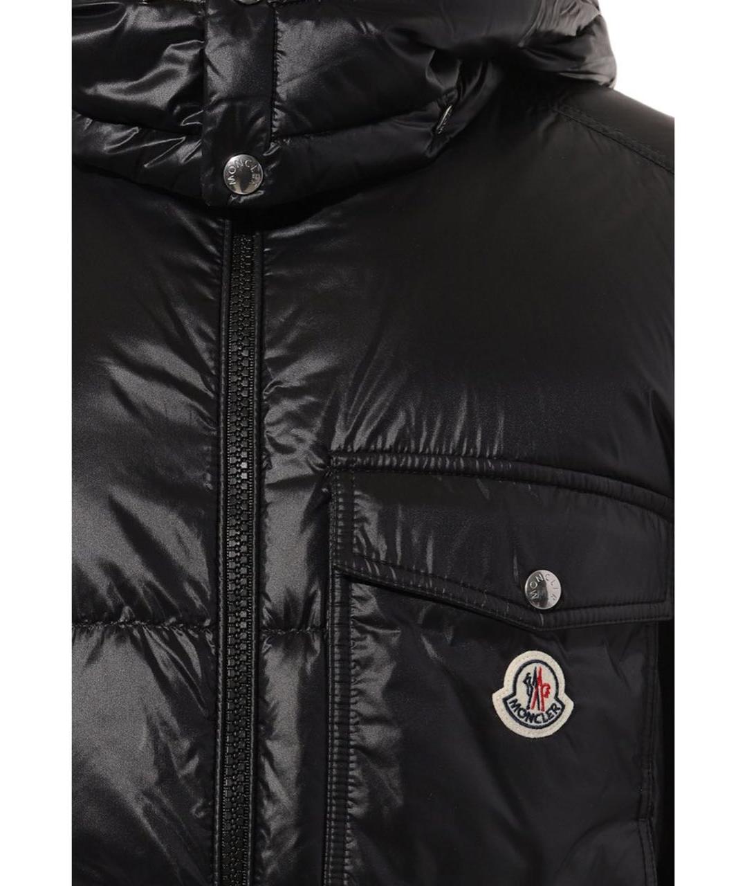 MONCLER Черный полиэстеровый пуховик, фото 5