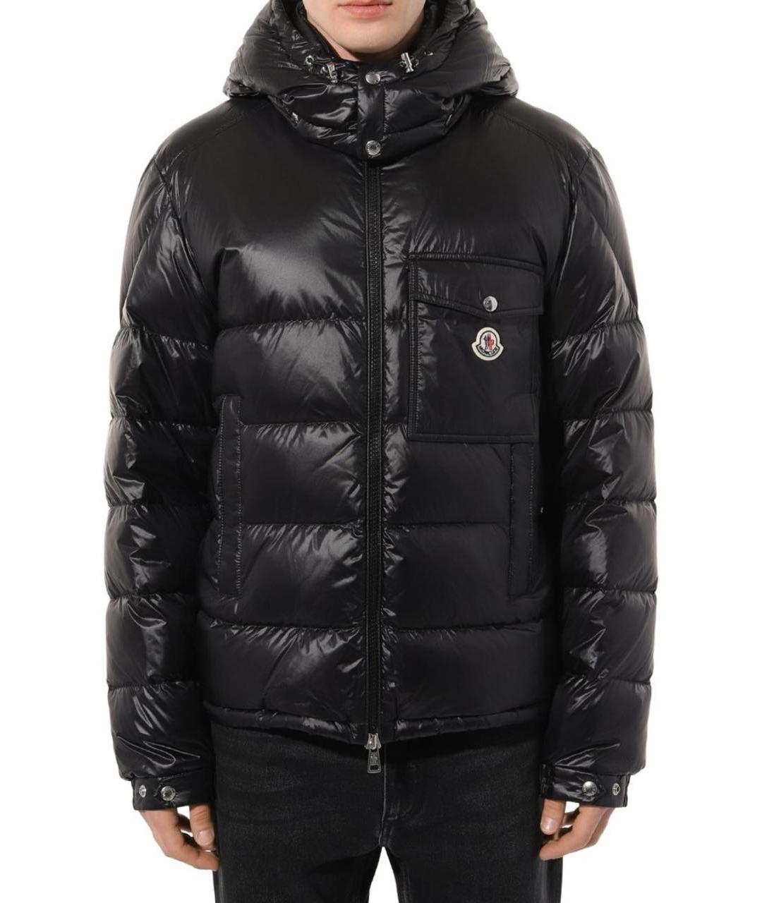 MONCLER Черный полиэстеровый пуховик, фото 3