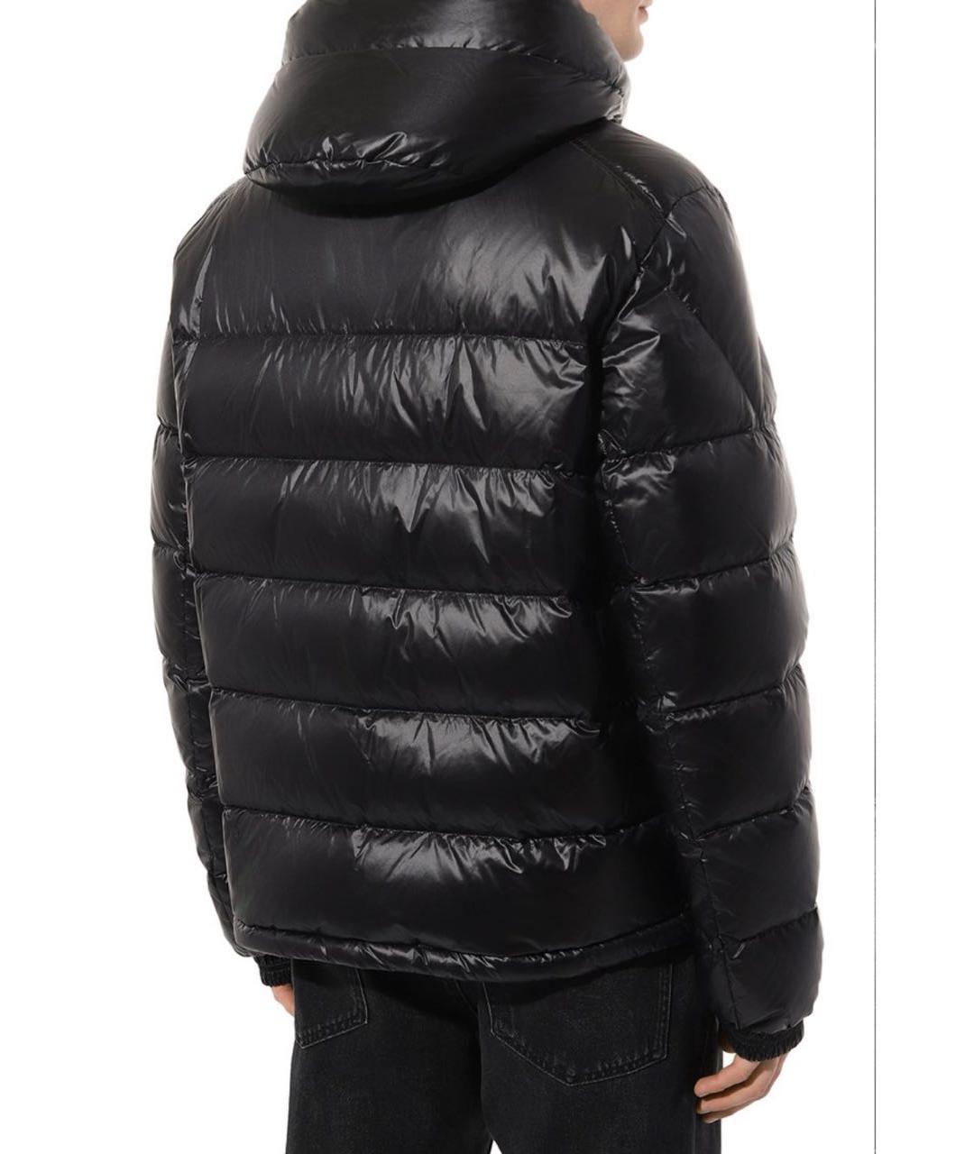 MONCLER Черный полиэстеровый пуховик, фото 4