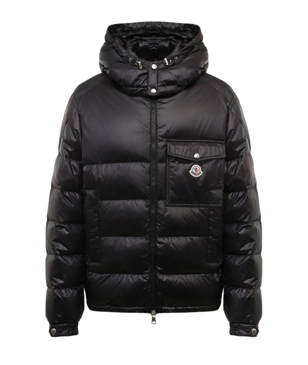 MONCLER Черный полиэстеровый пуховик, фото 1