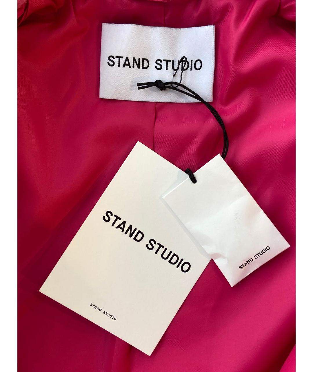 STAND STUDIO Розовая полиэстеровая шуба, фото 3