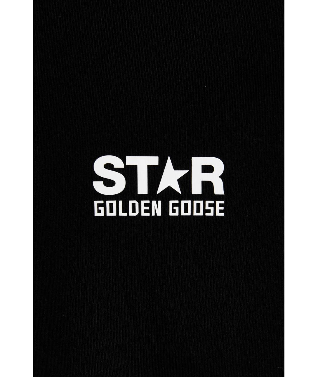 GOLDEN GOOSE DELUXE BRAND Черная хлопковая футболка, фото 4