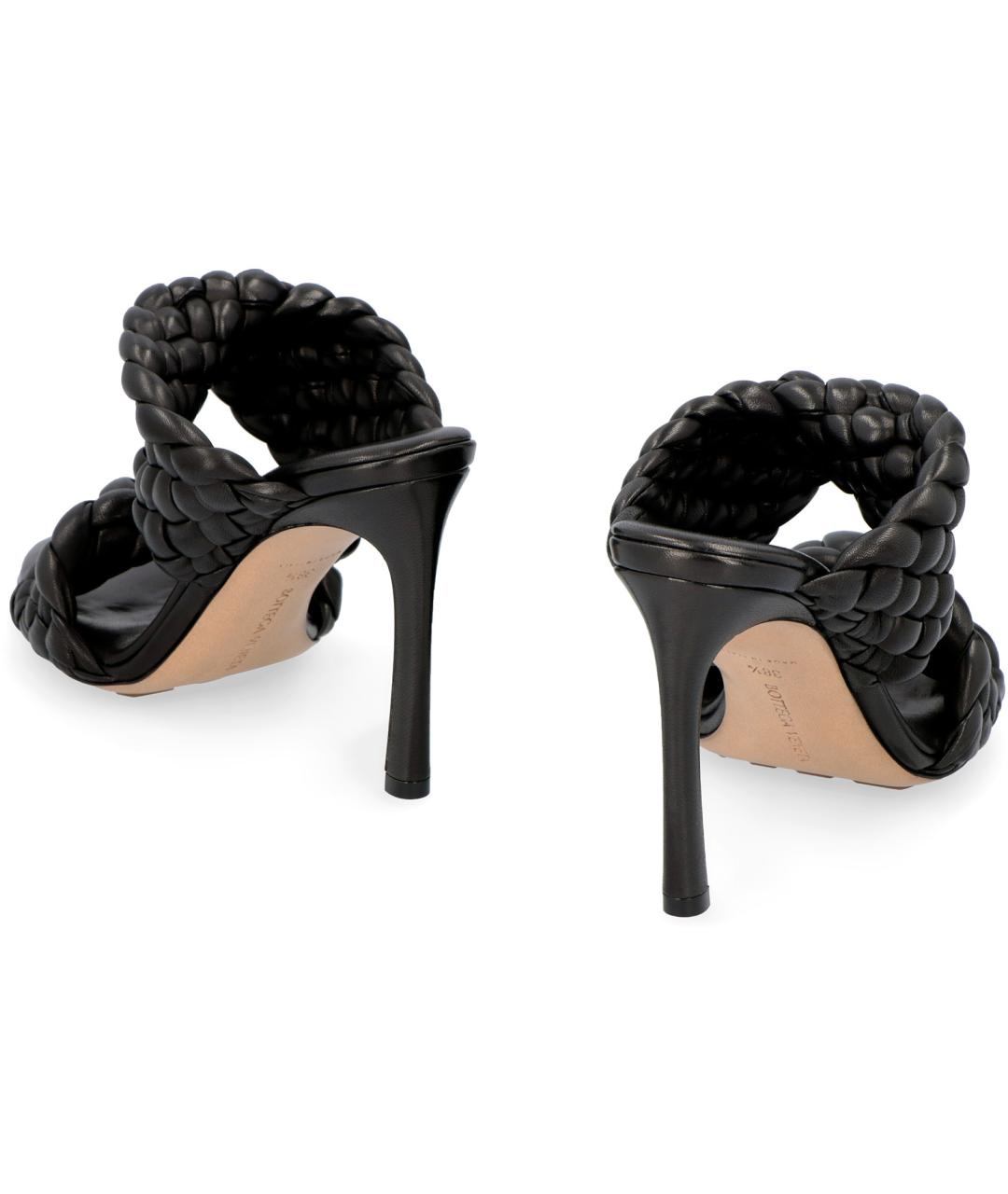 BOTTEGA VENETA Черные кожаные мюли, фото 4