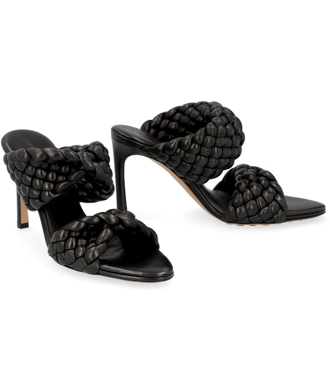 BOTTEGA VENETA Черные кожаные мюли, фото 3