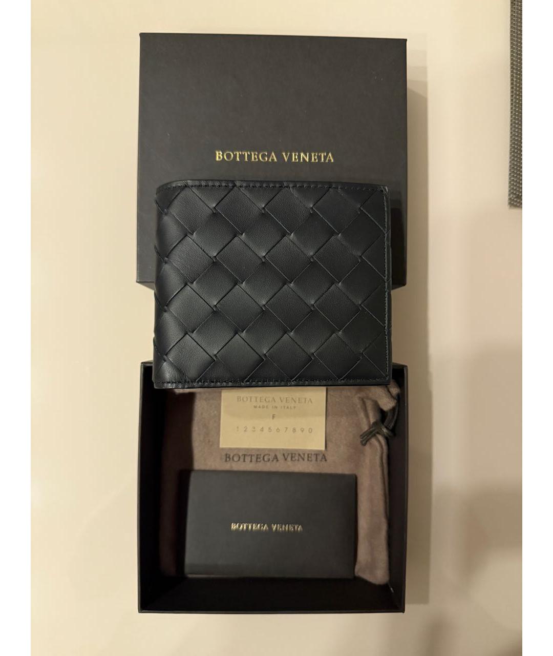 BOTTEGA VENETA Черный кожаный кошелек, фото 8