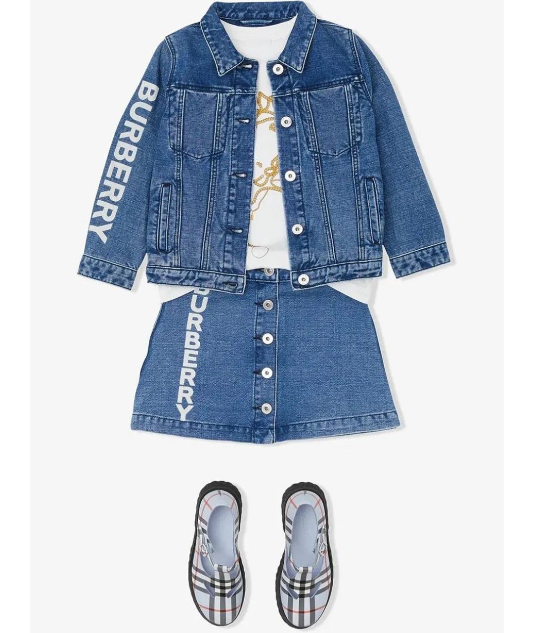 BURBERRY Голубая деним юбка, фото 2