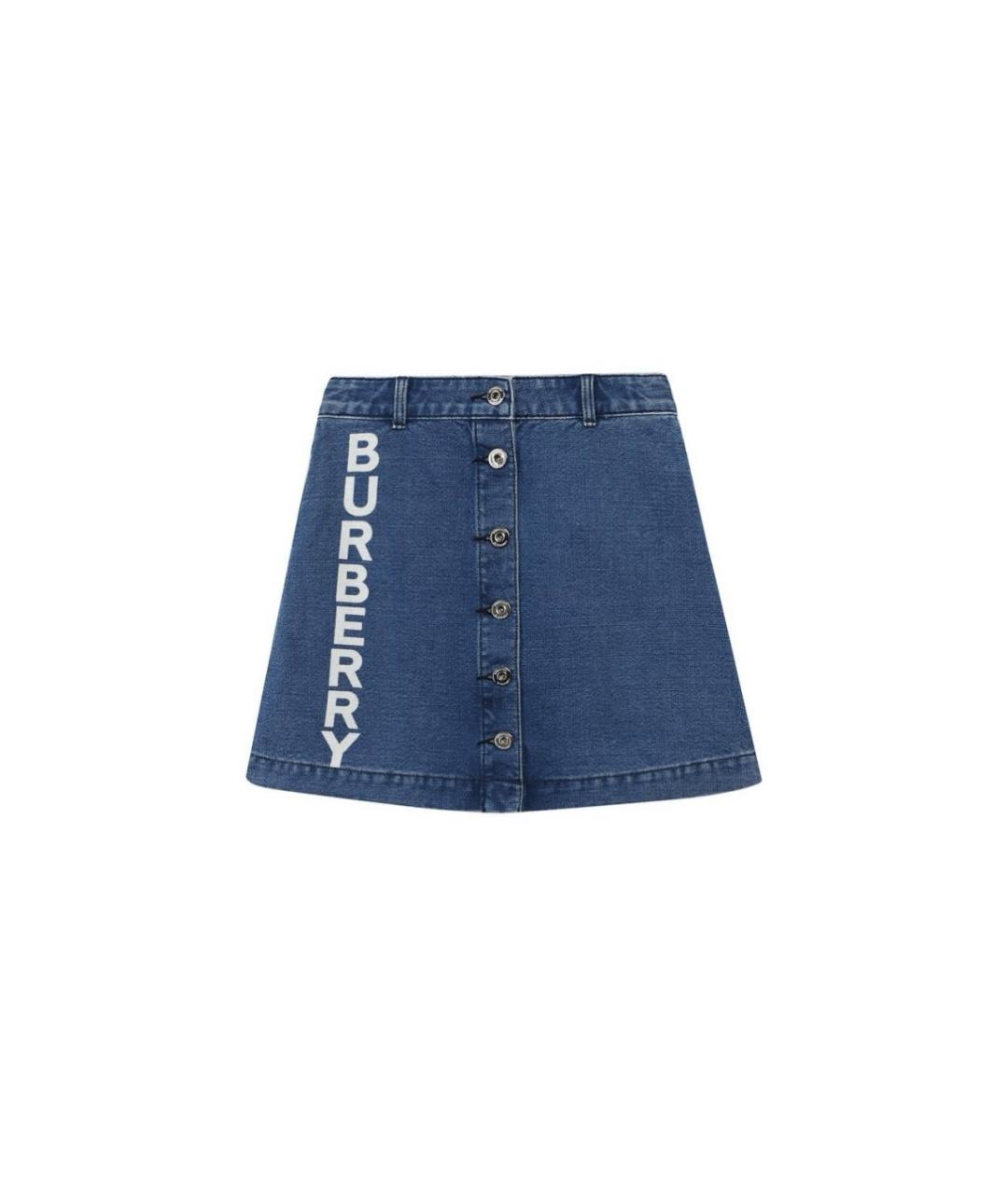 BURBERRY Голубая деним юбка, фото 1