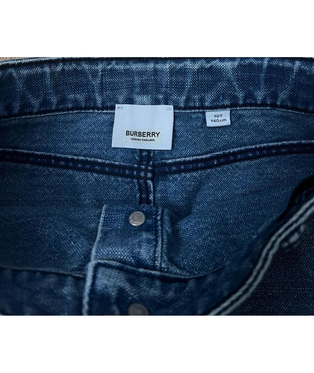 BURBERRY Голубая деним юбка, фото 4