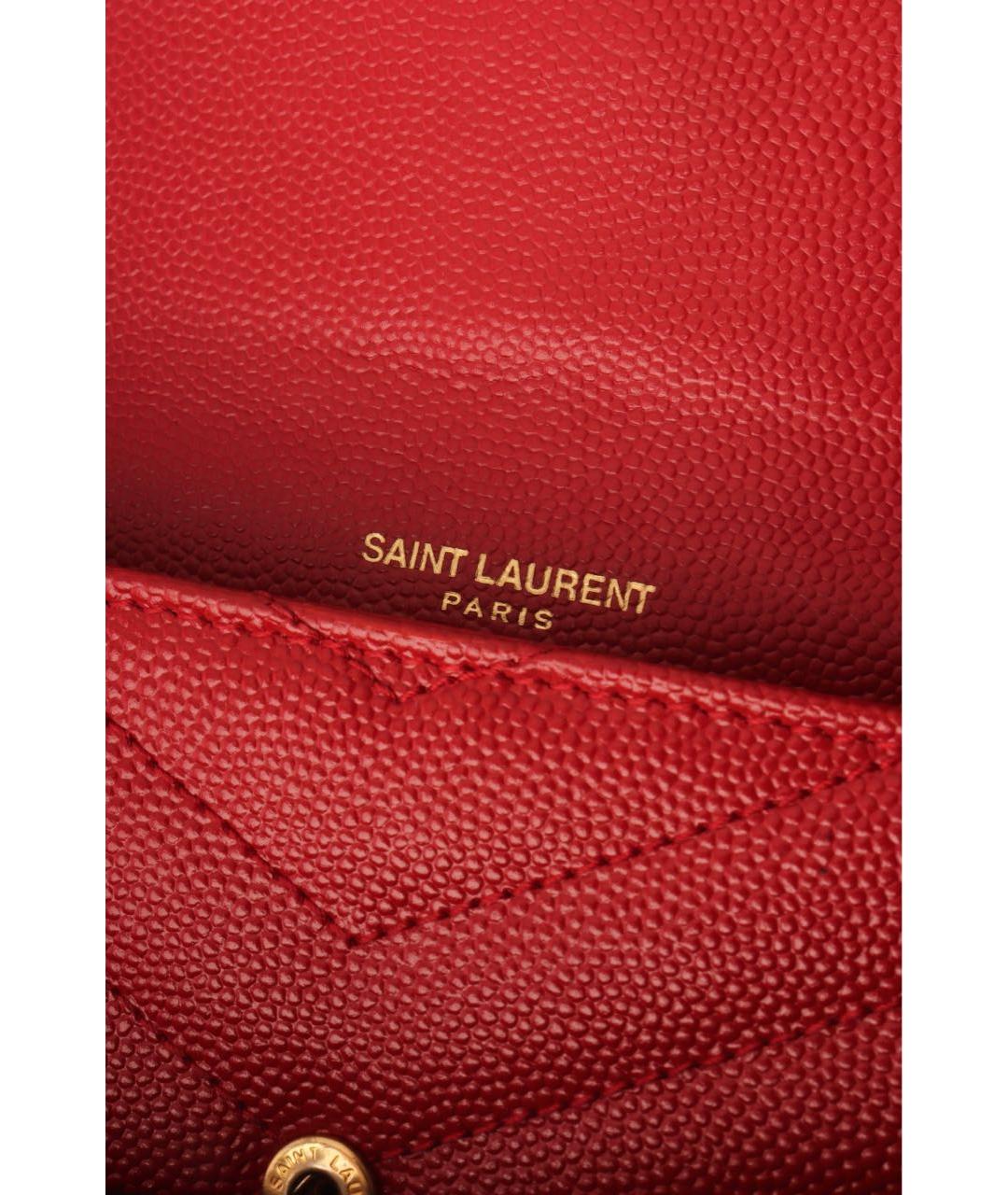 SAINT LAURENT Красный кожаный кошелек, фото 5