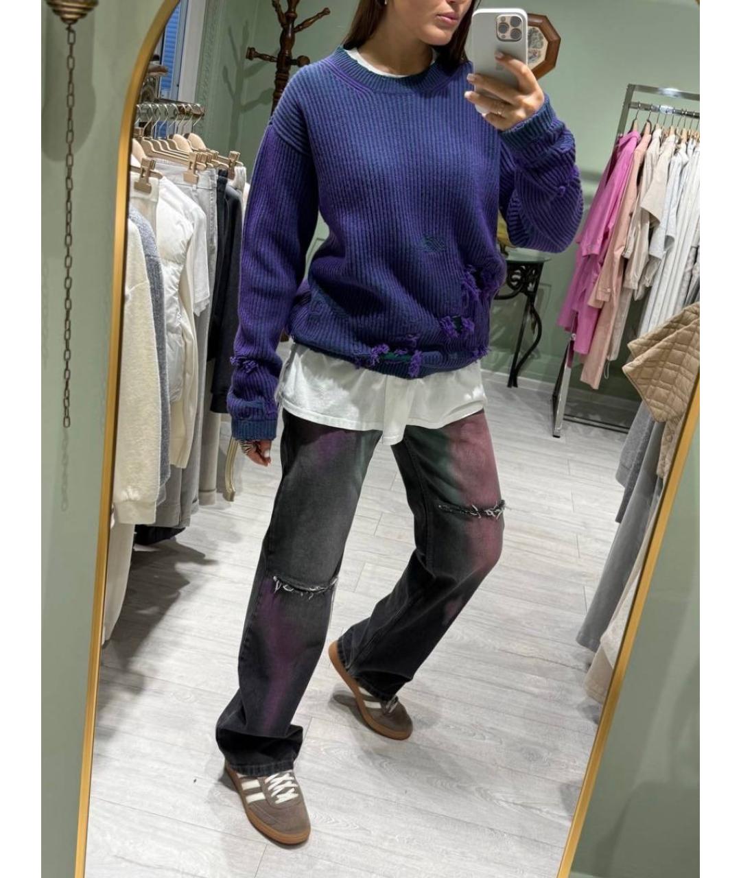 MM6 MAISON MARGIELA Фиолетовый шерстяной джемпер / свитер, фото 5