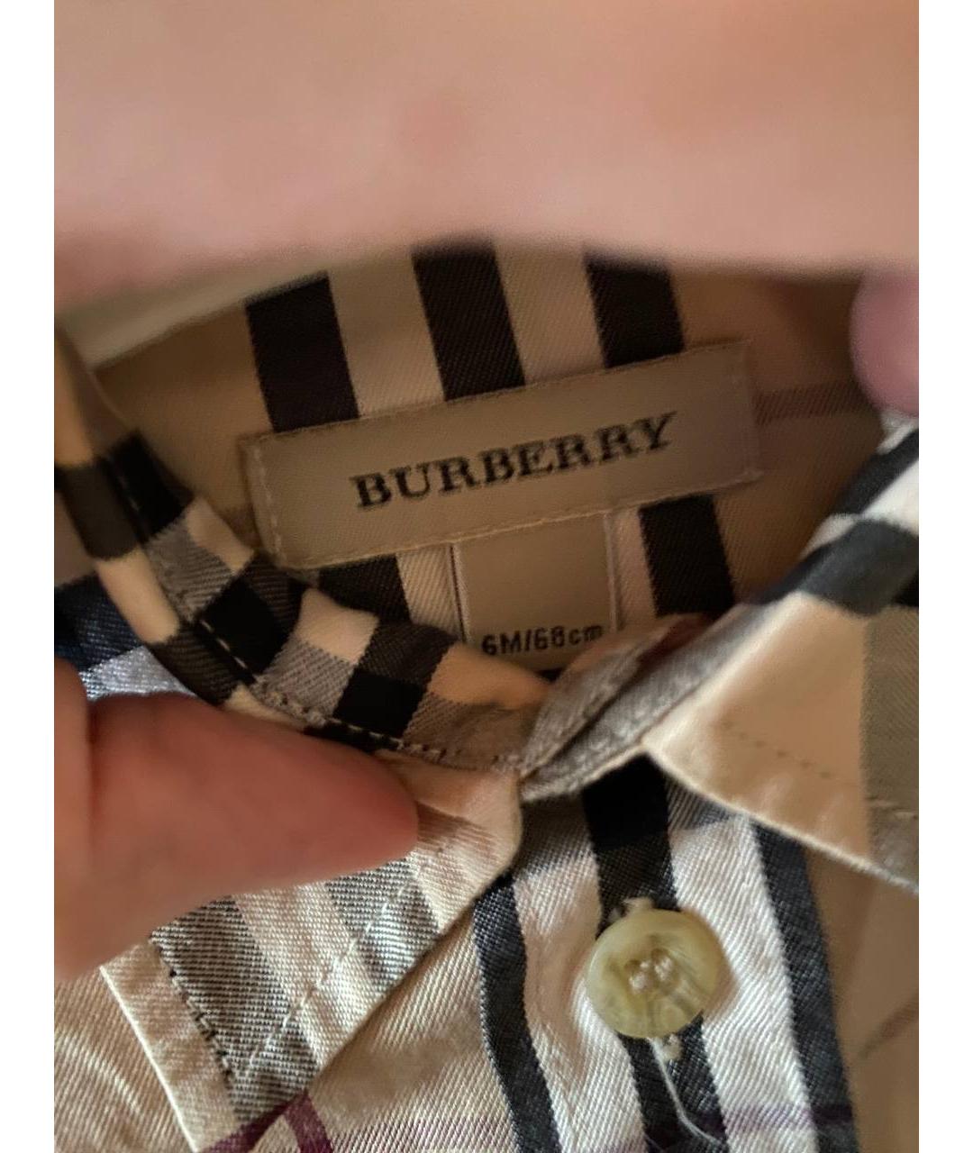 BURBERRY Бежевая хлопковая детская рубашка, фото 3