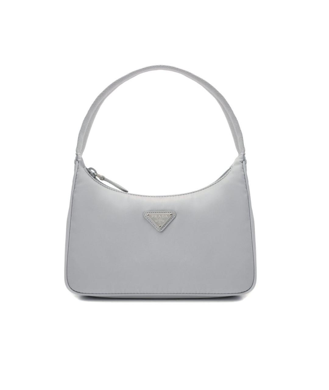 PRADA Серая синтетическая сумка с короткими ручками, фото 5