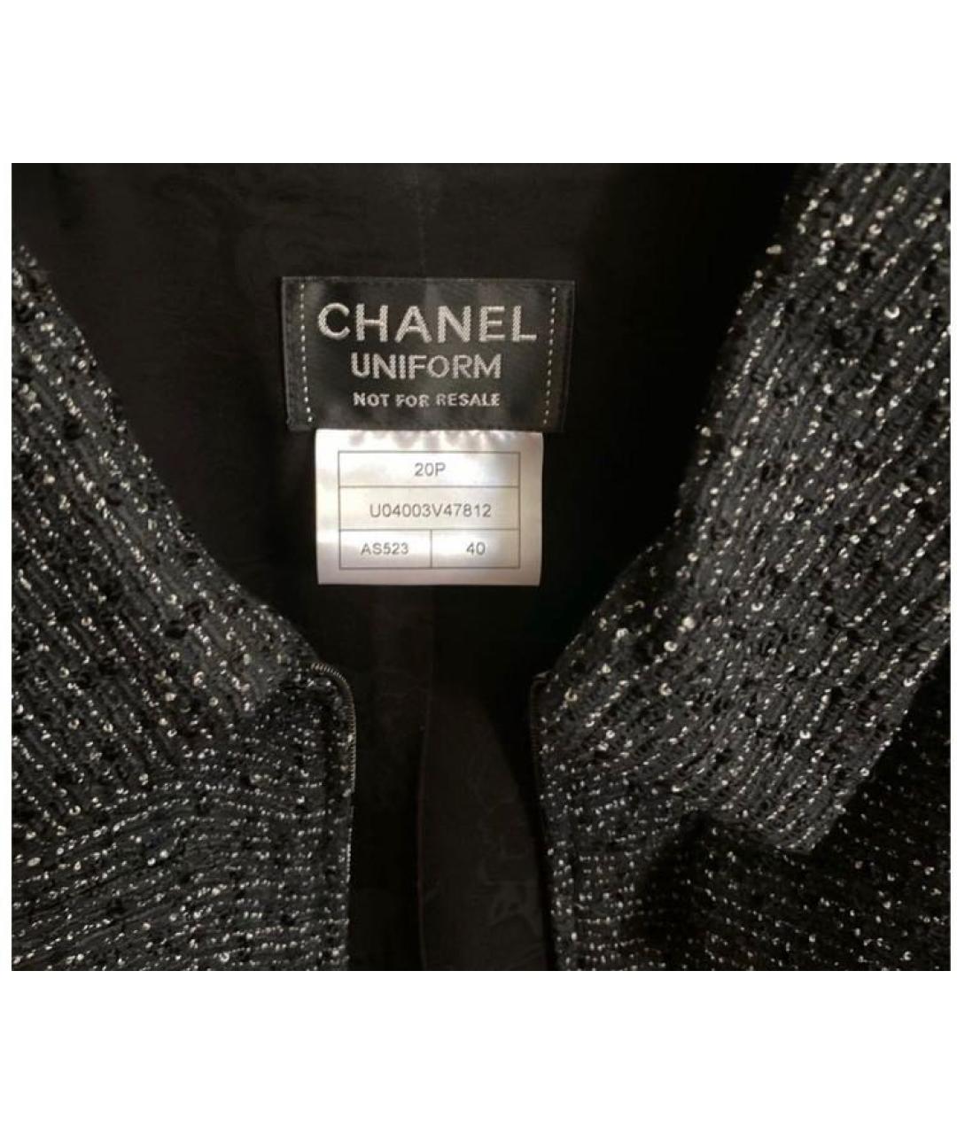 CHANEL Черный хлопковый жакет/пиджак, фото 2