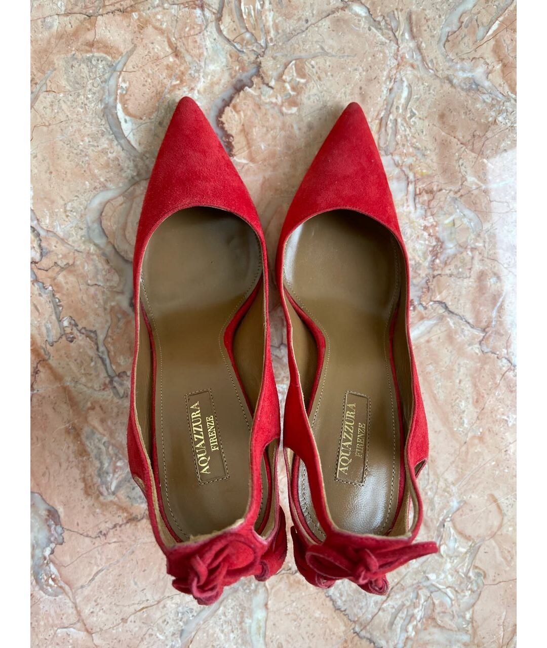 AQUAZZURA Красные замшевые туфли, фото 3