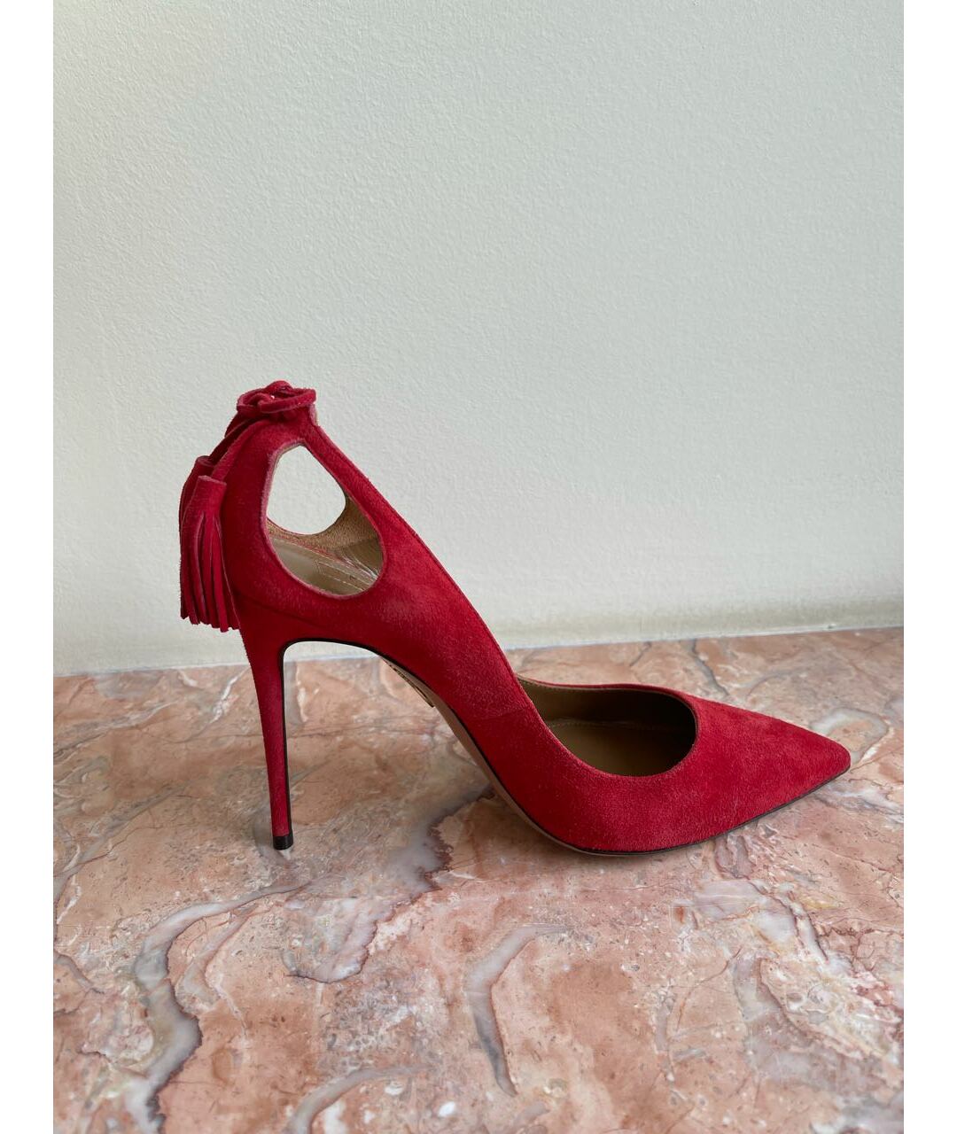 AQUAZZURA Красные замшевые туфли, фото 5