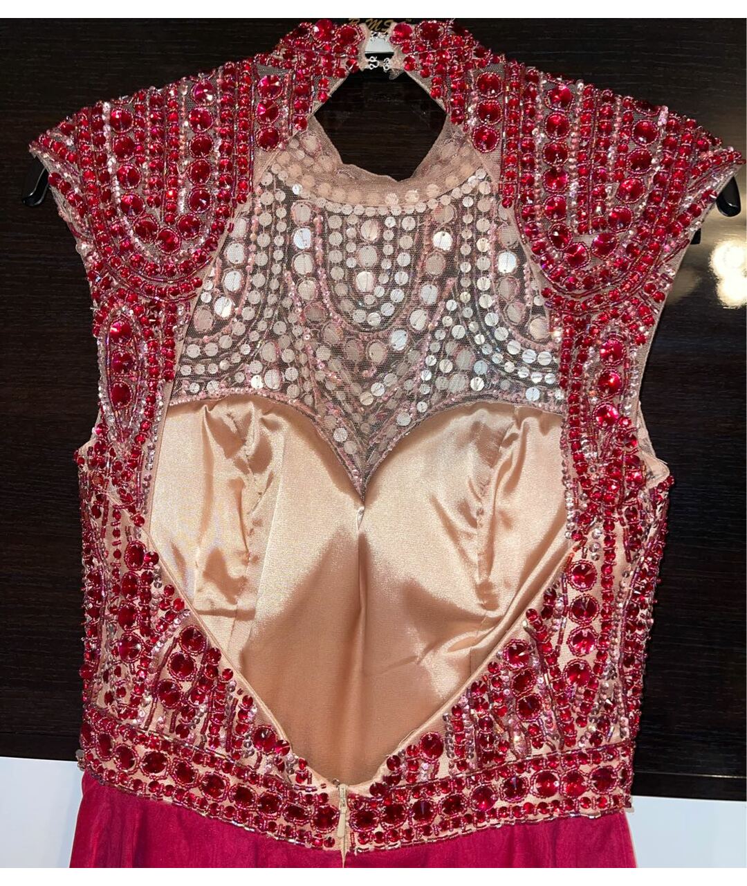 SHERRI HILL Бордовое полиэстеровое коктейльное платье, фото 3
