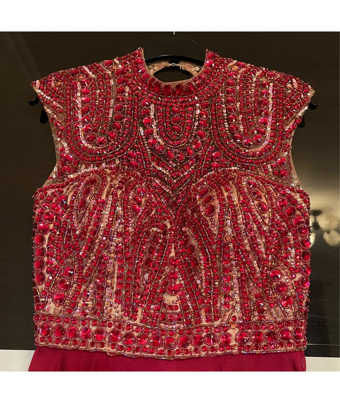 SHERRI HILL Бордовое полиэстеровое коктейльное платье, фото 5