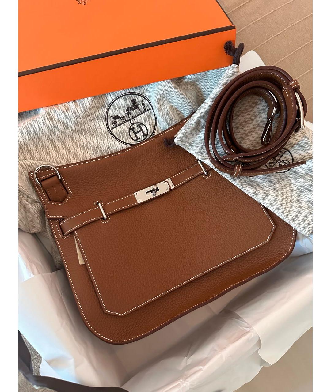 HERMES Коричневая кожаная сумка через плечо, фото 2