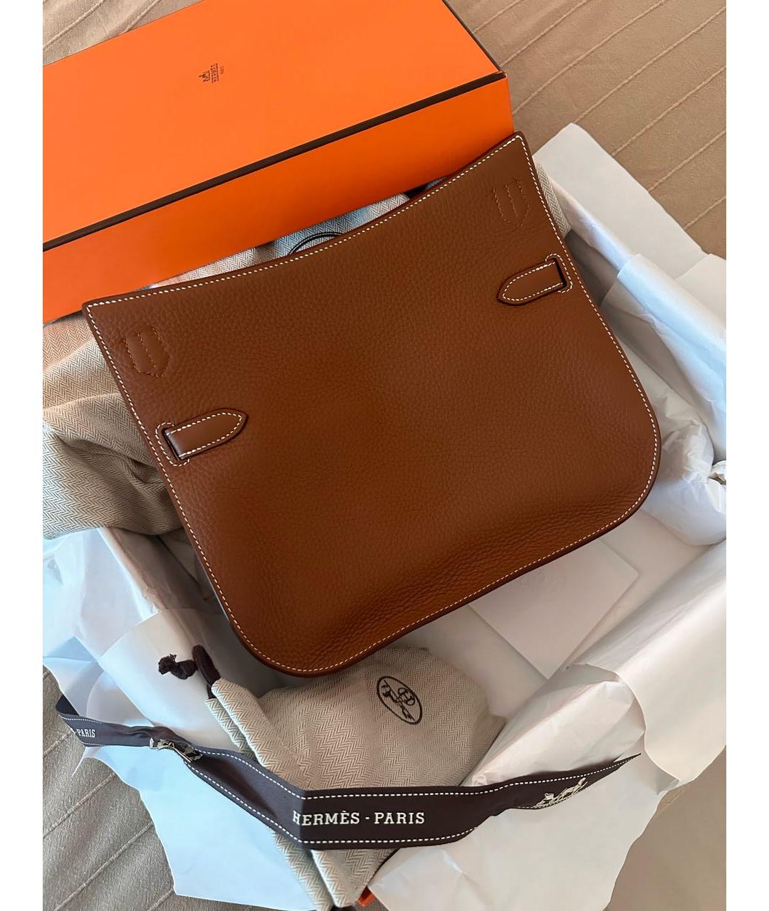 HERMES Коричневая кожаная сумка через плечо, фото 3