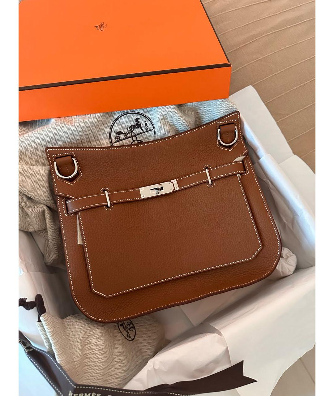 HERMES Коричневая кожаная сумка через плечо, фото 4