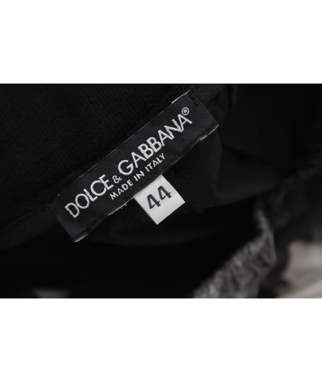 DOLCE&GABBANA Черные хлопковые повседневные брюки, фото 8