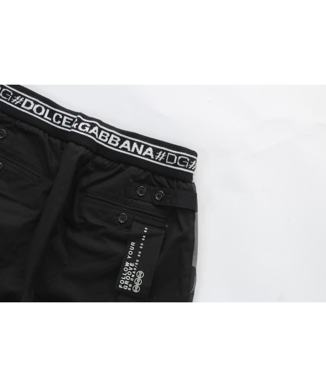 DOLCE&GABBANA Черные хлопковые повседневные брюки, фото 7