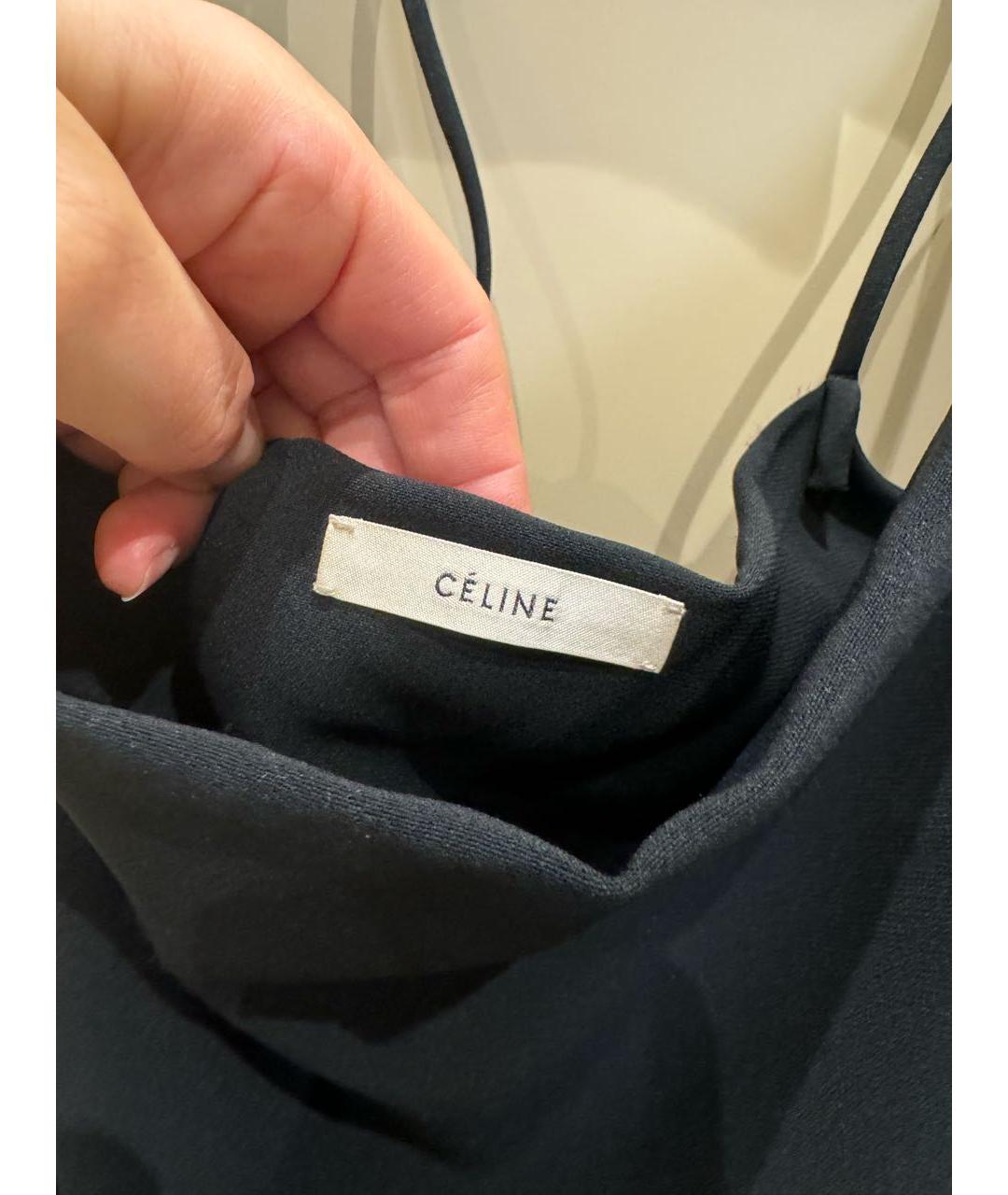 CELINE Черное вискозное коктейльное платье, фото 4