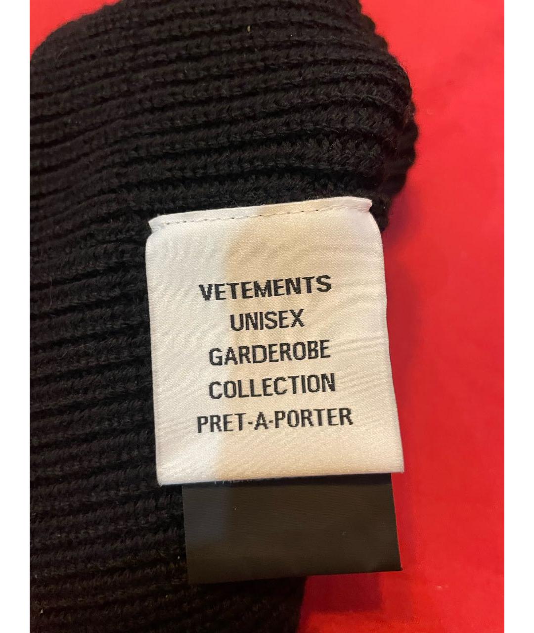 VETEMENTS Черная шерстяная шапка, фото 4