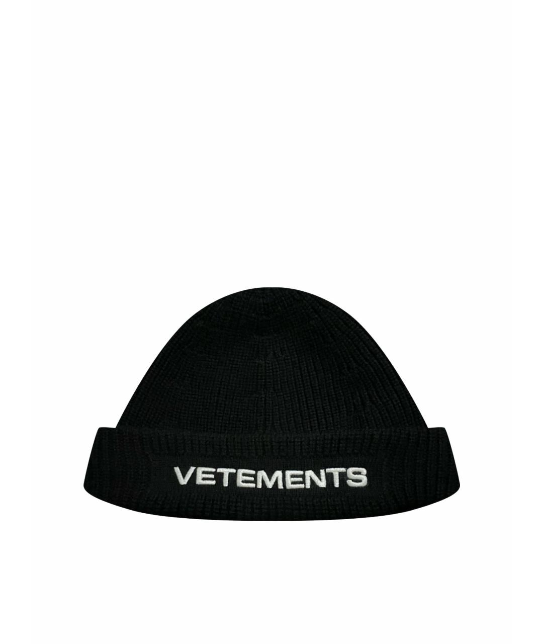 VETEMENTS Черная шерстяная шапка, фото 1