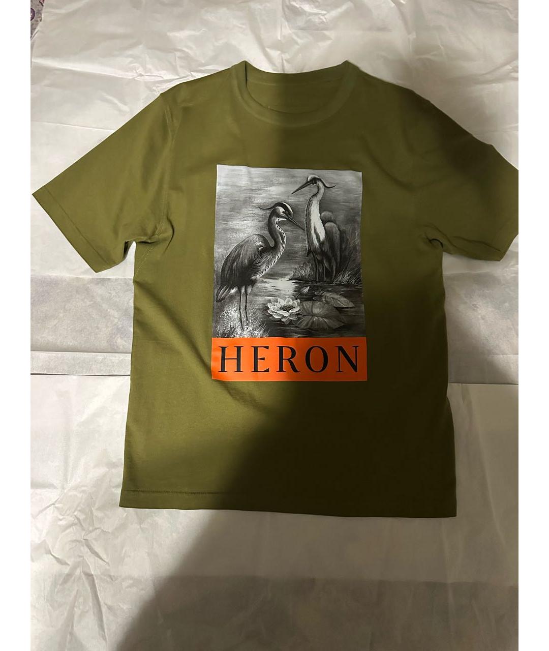 HERON PRESTON Хаки хлопковая футболка, фото 6