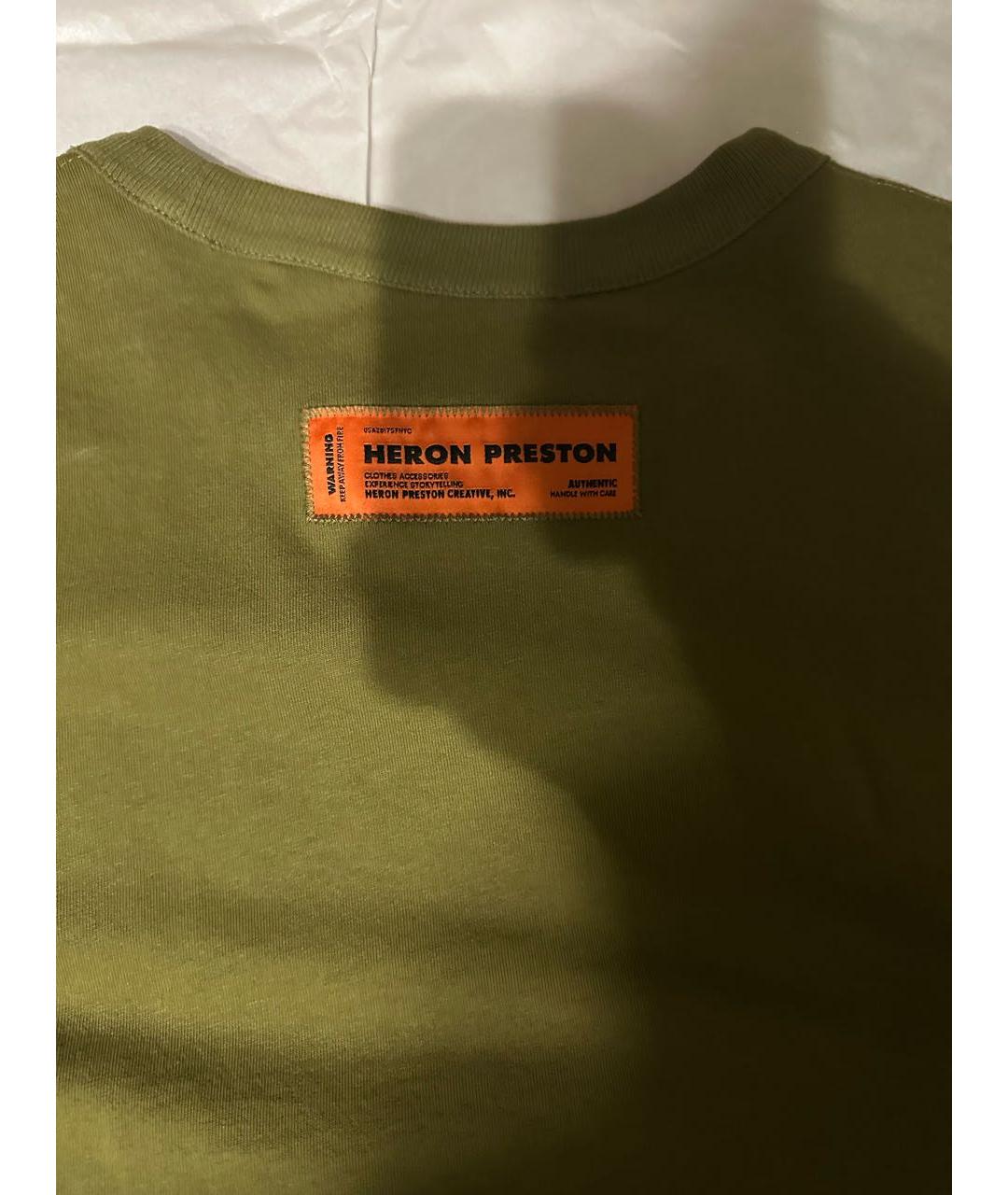 HERON PRESTON Хаки хлопковая футболка, фото 2