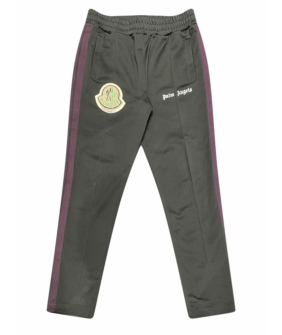 MONCLER Черные полиэстеровые повседневные брюки, фото 1