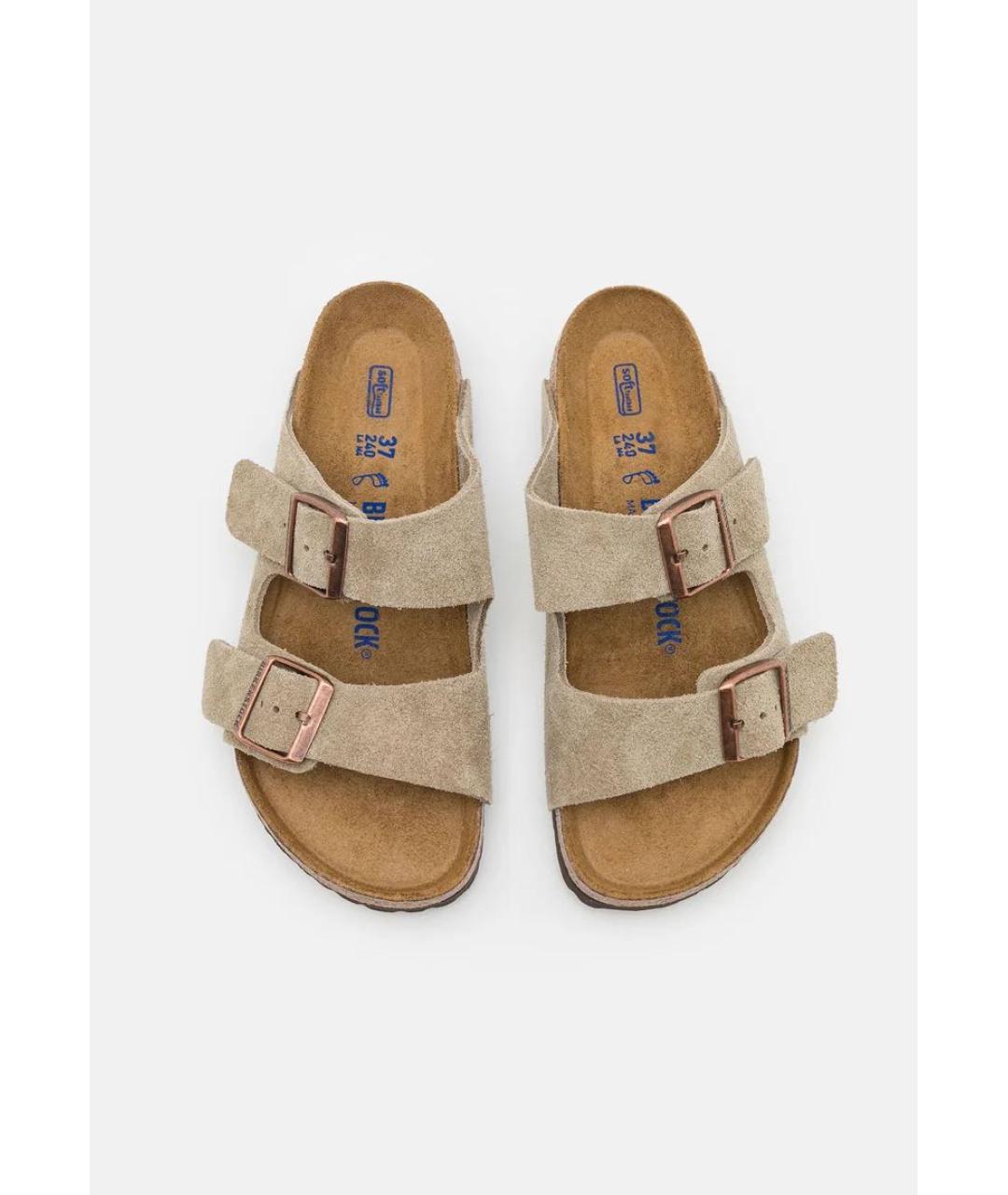 BIRKENSTOCK Бежевые замшевые сандалии, фото 3