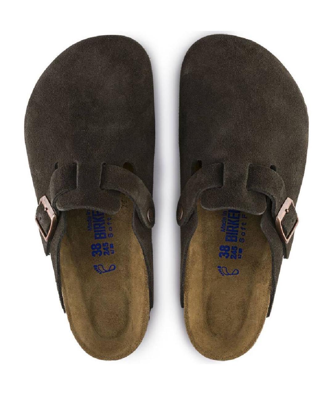 BIRKENSTOCK Коричневые замшевые сабо, фото 2