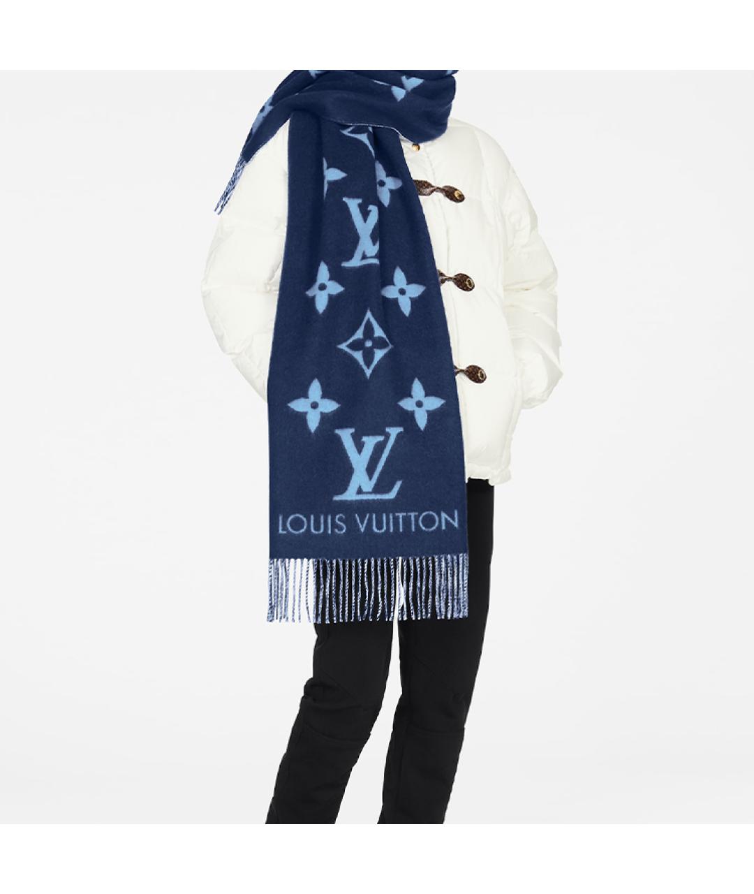 LOUIS VUITTON Синий шарф, фото 3