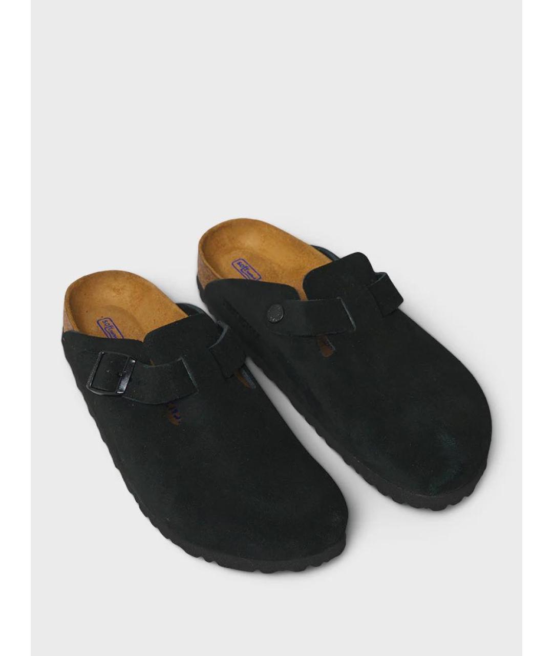 BIRKENSTOCK Черные замшевые сабо, фото 2