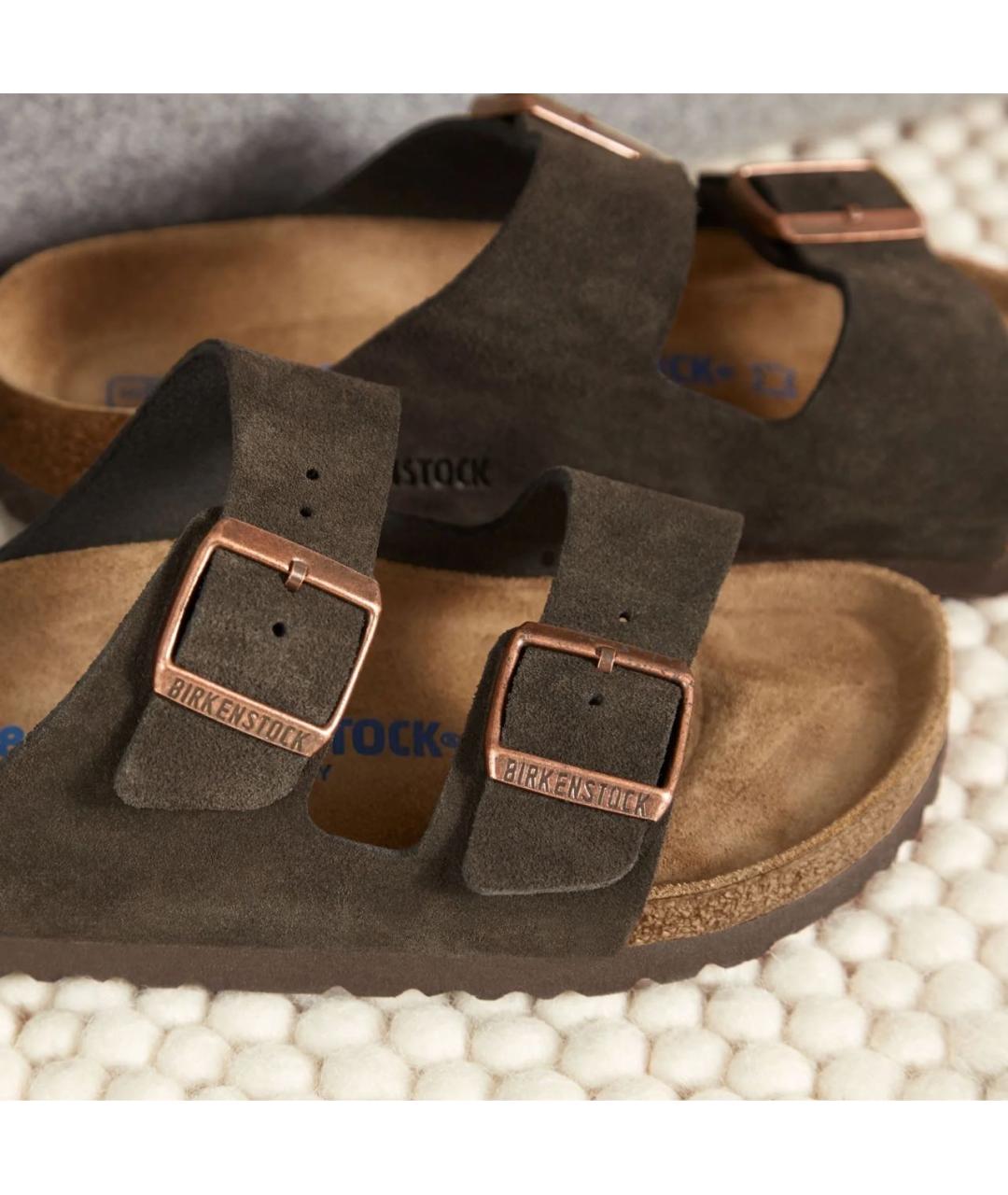 BIRKENSTOCK Коричневые замшевые сандалии, фото 3