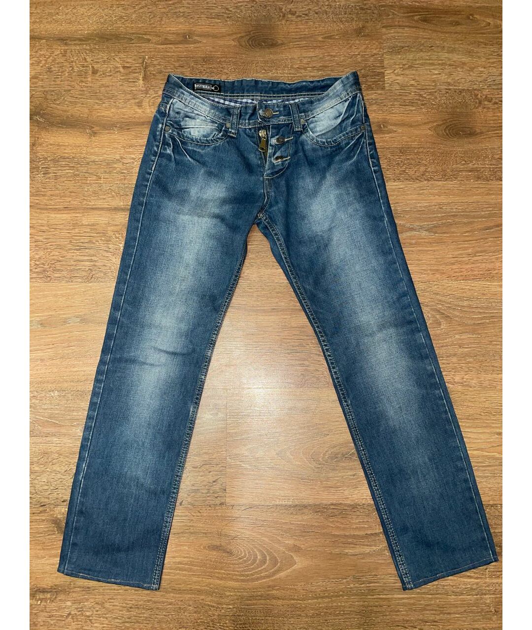 ZILLI Синие хлопковые прямые джинсы, фото 9