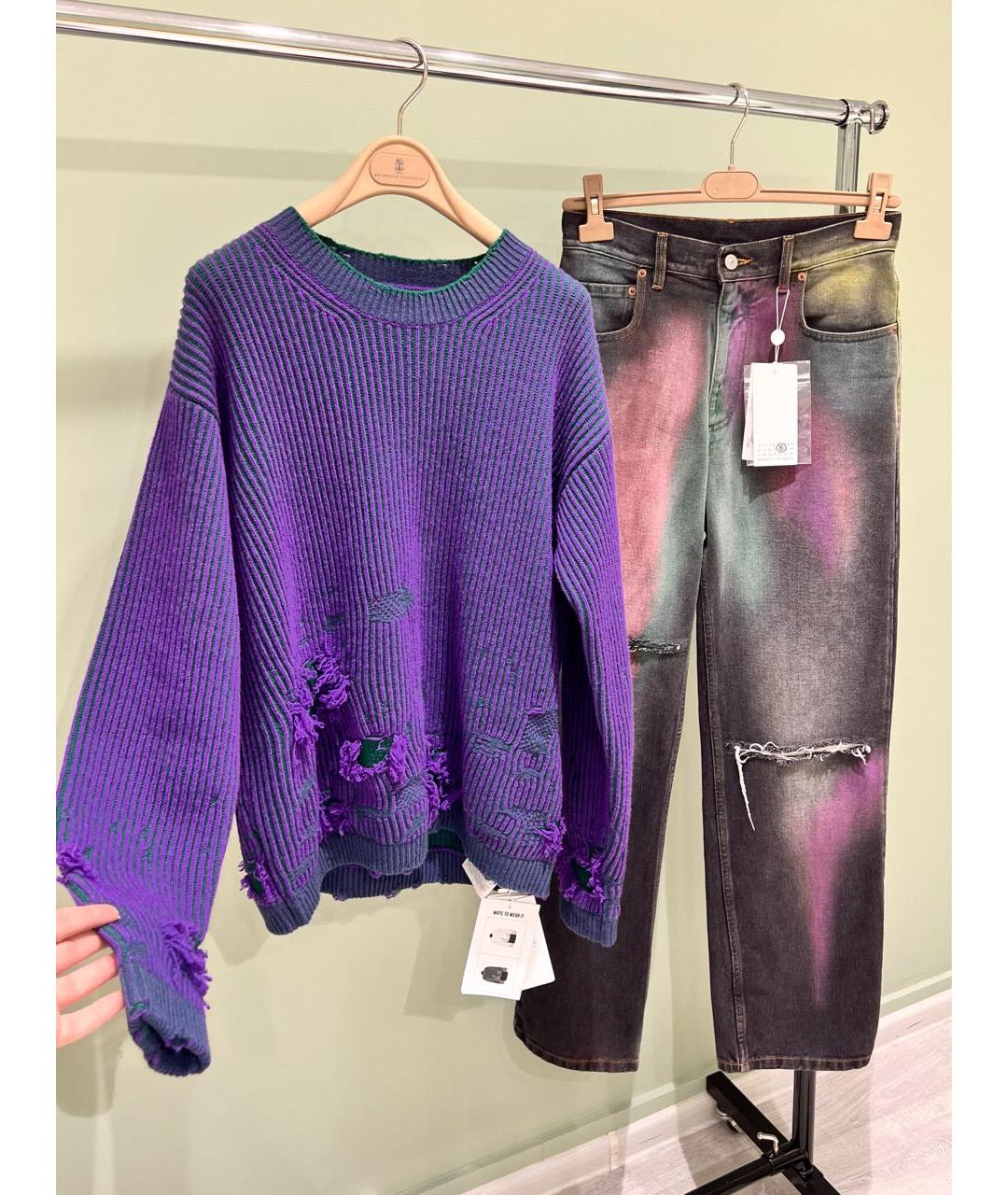 MM6 MAISON MARGIELA Серые хлопковые прямые джинсы, фото 8