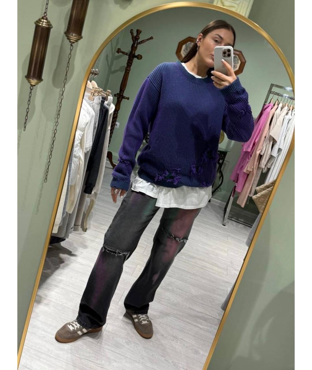 MM6 MAISON MARGIELA Серые хлопковые прямые джинсы, фото 6